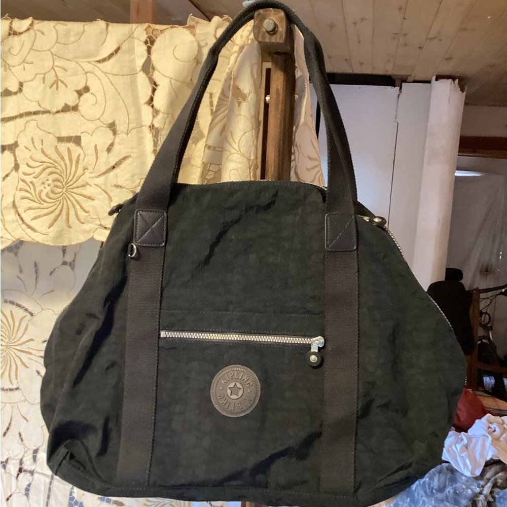 Kipling Blue Art Tote Expandable Bag